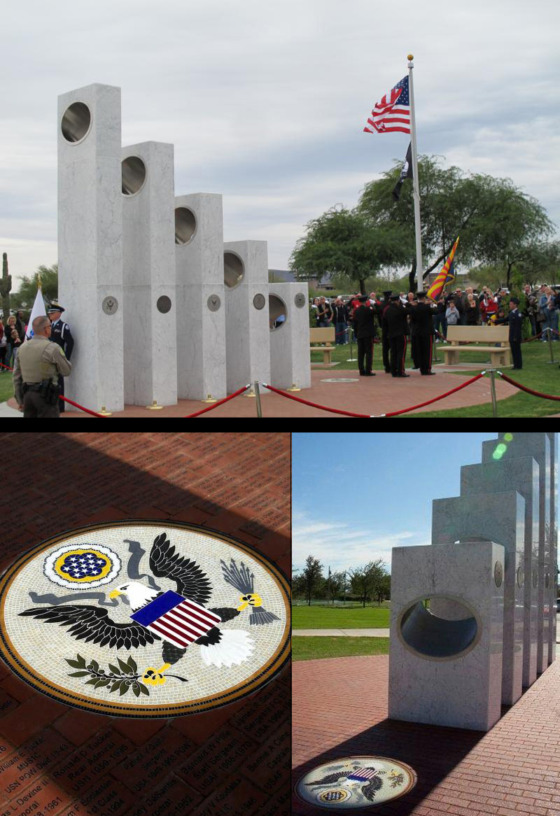 Anthem Veterans Memorial, Carrara marble honeycomb panels